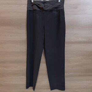 St. John Caviar Black Pleated Waist Band Pants Women’s Size 10